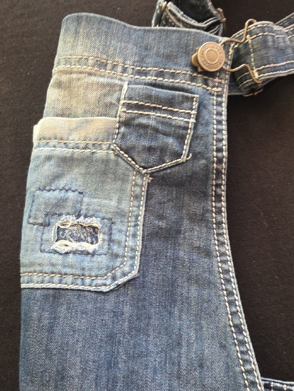 Rue21 Blue Denim Women's Overalls Jeans Size 3/4 Pre-Owned GC - Picture 5 of 8